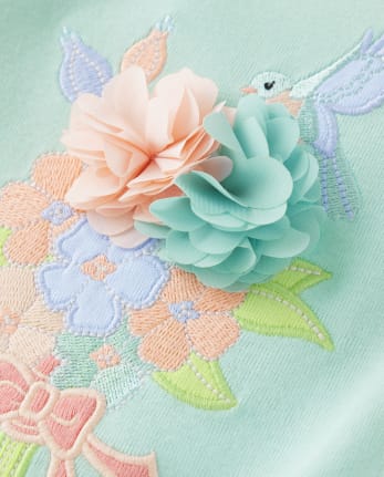 Girls Embroidered Bouquet Top - Signs of Spring