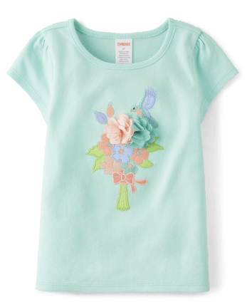 Girls Embroidered Bouquet Top - Signs of Spring