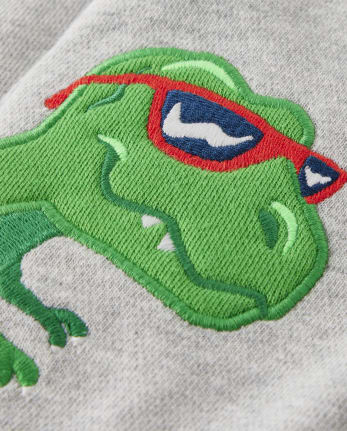 Boys Embroidered Dino Fleece Jogger Pants - Birthday Boutique
