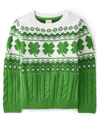 Suéter Fairisle de trébol para niños - Little Leprechaun