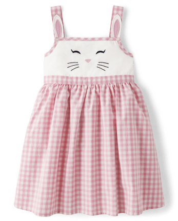 Girls Embroidered Bunny Poplin Jumper - Spring Celebrations
