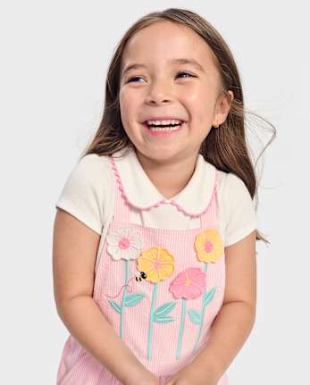 Girls Peter Pan Top - Garden Party