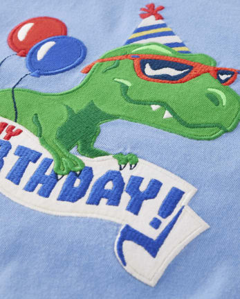 Boys Embroidered Dino Top - Birthday Boutique