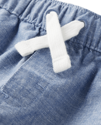 Boys Chambray Pull On Shorts - Prairie Fields