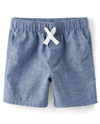 Boys Chambray Pull On Shorts - Prairie Fields