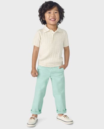 Boys Cable Knit Sweater Polo - Signs of Spring