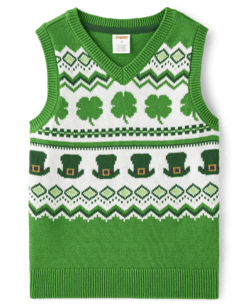 Boys green sweater vest shop