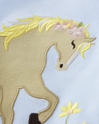 Girls Horse Flutter Top - Prairie Fields