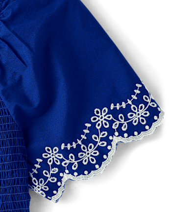 Robe à volants en popeline à œillets Mommy And Me pour femme - Blue Belle