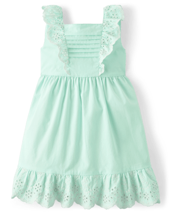 Girls Mommy And Me Pintuck Eyelet Ruffle Dress - Signs of Spring