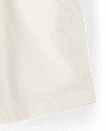 Girls Linen-Blend Tie Front Shorts