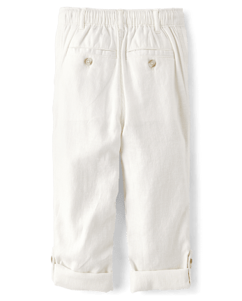 Boys Roll Cuff Woven Pull On Pants - Linen | Gymboree - SIMPLYWHT