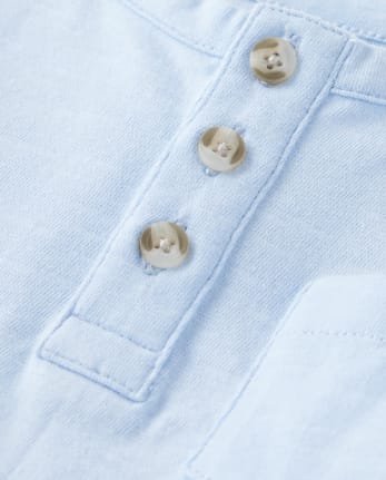 Boys Roll Cuff Henley Top - Prairie Fields