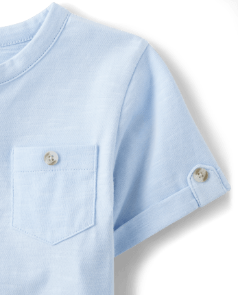 Boys Roll Cuff Henley Top - Prairie Fields