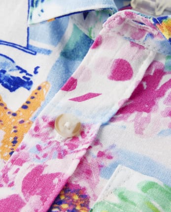 Boys Tropical Button Up Shirt - Bon Voyage