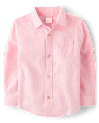 Kids Linen-Blend Button Up Shirt