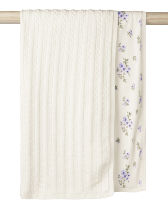 2000 Gymboree Ruffle Edge Reversible Floral Blanket (Girl
