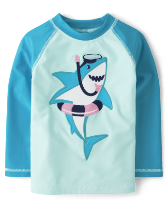 Boys Embroidered Shark Rashguard - Splish-Splash