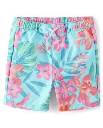 Boys Flower Swim Trunks - Splish-Splash