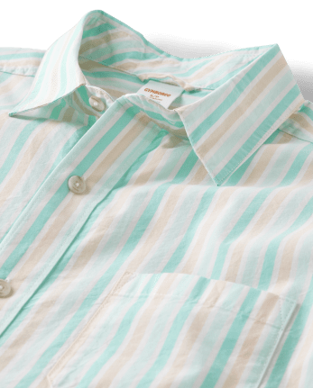 Mens Dad And Me Striped Poplin Button Up Shirt - Signs of Spring