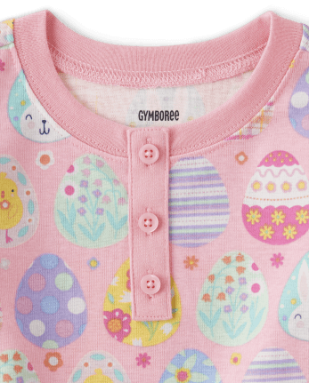 Pijamas de algodón ajustados con forma de huevo de Pascua para niñas - Gymmies