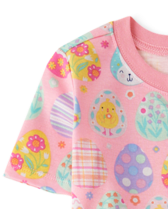 Pijamas de algodón ajustados con forma de huevo de Pascua para niñas - Gymmies