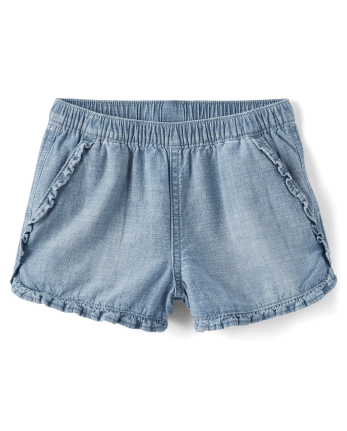 Girls Ruffle Pull On Shorts - Little Classics