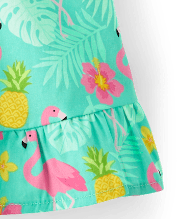 Girls Flamingo Smocked Skort - Seaside Palms