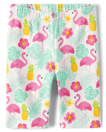 Short de vélo Flamingo pour filles - Seaside Palms