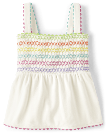 Girls Embroidered Smocked Top - Little Classics