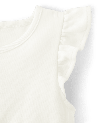 Vestido de niña con volantes y ojales de cambray - Little Essentials