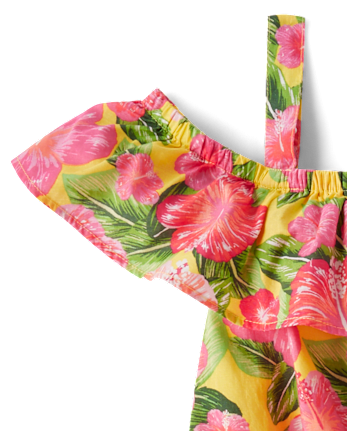 Girls Floral Ruffle 2-Piece Outfit Set - Little Essentials