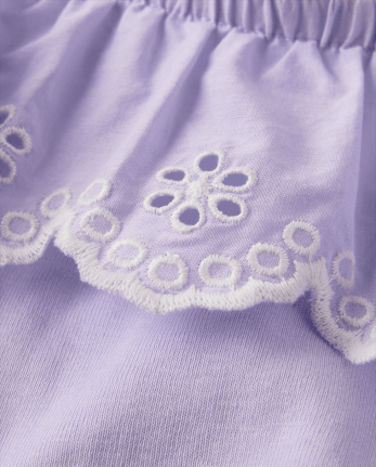 Girls Eyelet Ruffle Tank Top - Little Essentials