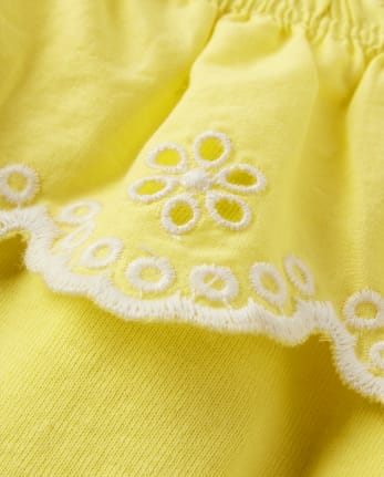 Girls Eyelet Ruffle Top - Little Essentials