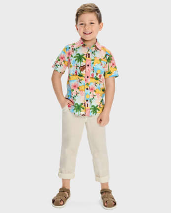 Boys Hawaiian Button Up Shirt - Little Classics