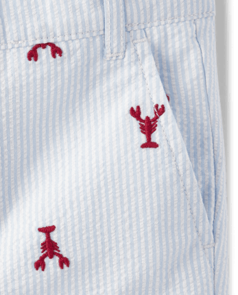 Boys Schiffli Lobster Chino Shorts - Little Essentials