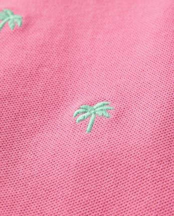 Boys Schiffli Palm Tree Polo - Seaside Palms