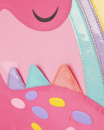 Girls Glitter Dino Backpack - Uniform