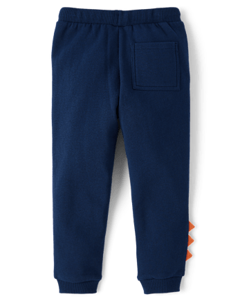 Pantalones jogger de polar con dinosaurio bordado para niños - Classroom Cutie