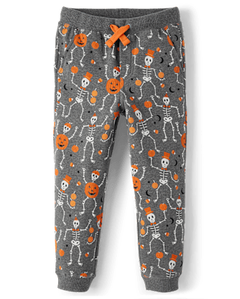 Pantalones deportivos de forro polar con estampado de esqueleto Halloween activo para ninos Halloween H T ECLIPSE Gymboree