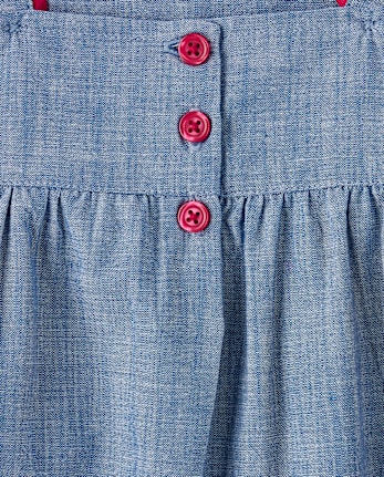 Jersey de cambray con manzanas bordadas para niñas - Classroom Cutie