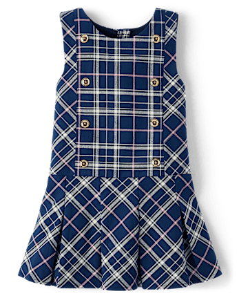Girls Plaid Pleated Jumper - Classroom Cutie