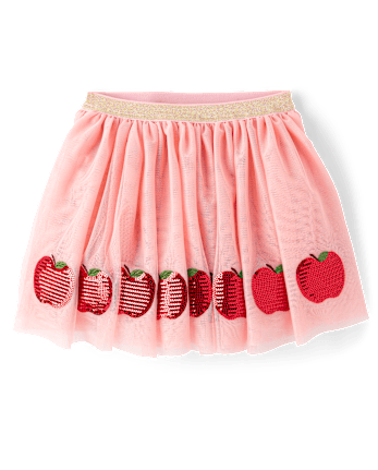 Girls Sequin Apple Tutu Skirt - Classroom Cutie