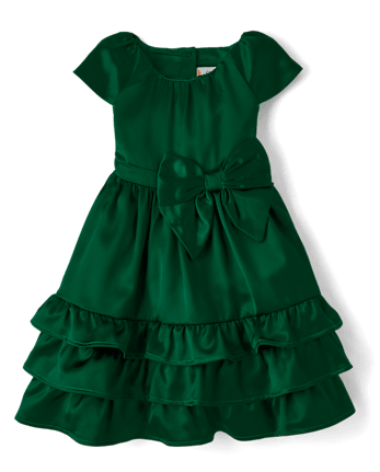 Girls Ruffle Bow Fit And Flare Dress - All Dressed Up