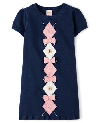 Fille Argyle Robe chandail - Classroom Cutie