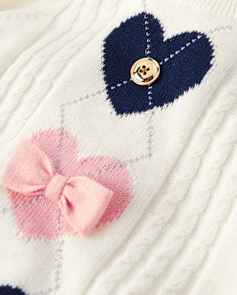 Fille Heart Argyle à basque Chandails - Classroom Cutie
