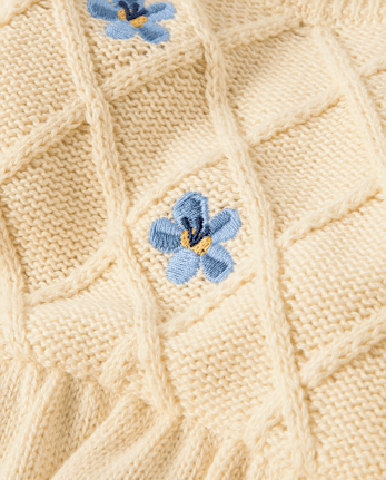 Girls Embroidered Floral Sweater Dress - Country Charm
