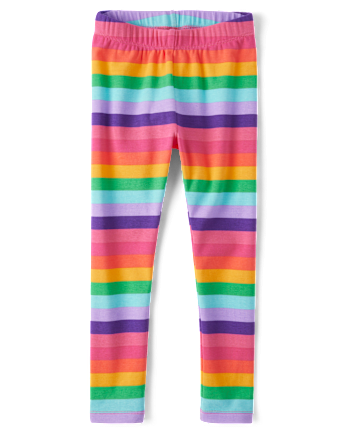 Girls Rainbow Striped Leggings - Classroom Cutie