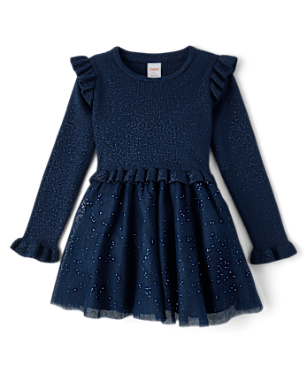 Girls Tutu Sweater Dress - Royal Christmas