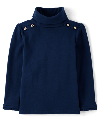 Top Niña De Cuello Alto Con Botones - Little Essentials